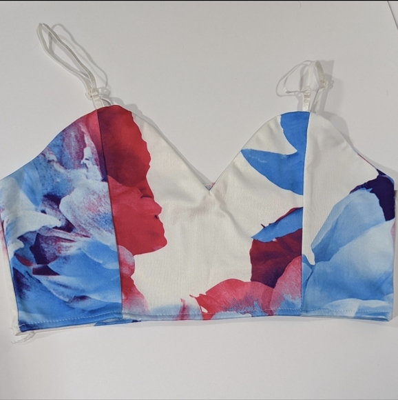 Two Piece Floral Crop Top & Skirt Summer Set Miami Hot! Cruise Outfit! - Picture 6 of 7